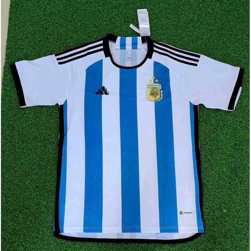 Camiseta Argentina Home 2022 Mundial Campeona con Tres Estrellas