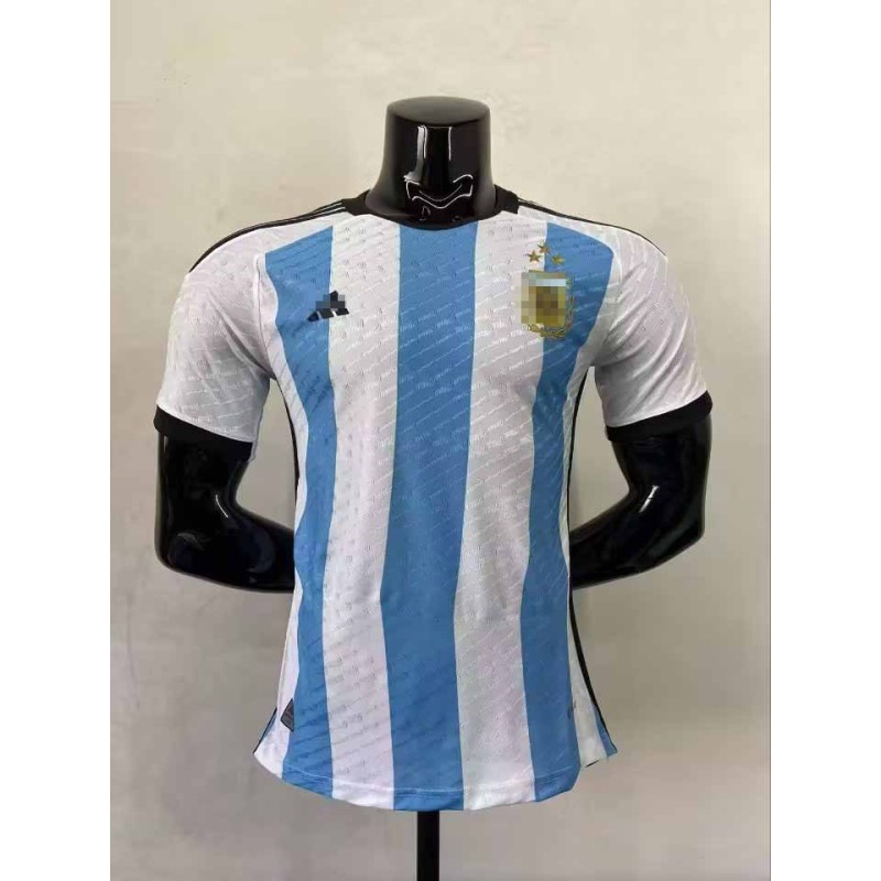 Camiseta Argentina Home 2022 Mundial Campeona con Tres Estrellas (EDICIÓN JUGADOR)